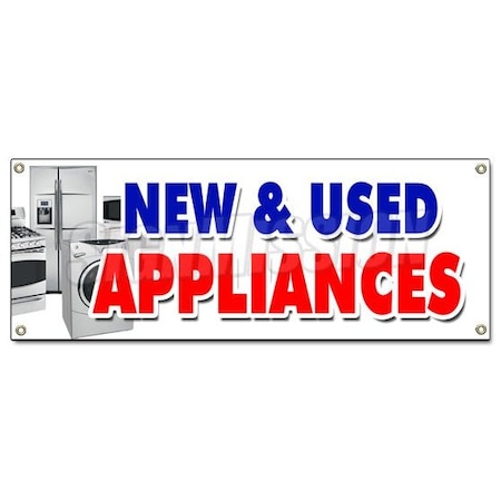 Signmission NEW & USED APPLIANCES BANNER SIGN refrigerator washer dryer delivery B-New & Used Appliances